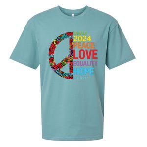 Kamala 2024 Peace Love Equality Hope Diversity Sueded Cloud Jersey T-Shirt