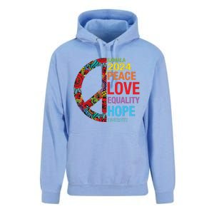 Kamala 2024 Peace Love Equality Hope Diversity Unisex Surf Hoodie