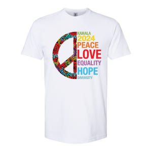 Kamala 2024 Peace Love Equality Hope Diversity Softstyle CVC T-Shirt