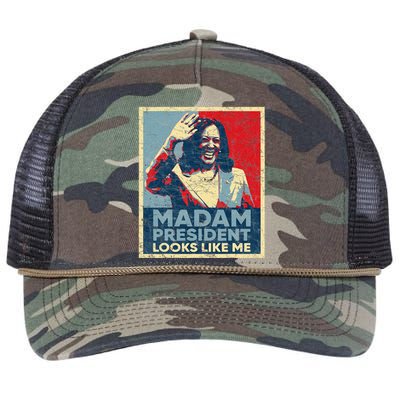 Kamala 2024 Poster Madam President Looks Like Me Retro Rope Trucker Hat Cap