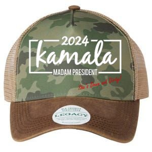 Kamala 2024 She Is Down And Dirty Legacy Tie Dye Trucker Hat