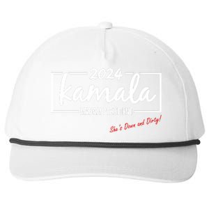 Kamala 2024 She Is Down And Dirty Snapback Five-Panel Rope Hat