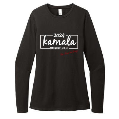 Kamala 2024 She Is Down And Dirty Womens CVC Long Sleeve Shirt