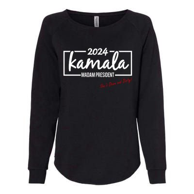 Kamala 2024 She Is Down And Dirty Womens California Wash Sweatshirt