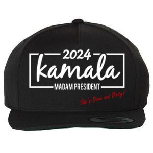 Kamala 2024 She Is Down And Dirty Wool Snapback Cap