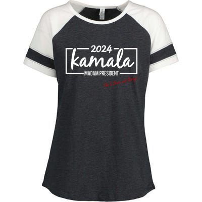 Kamala 2024 She Is Down And Dirty Enza Ladies Jersey Colorblock Tee