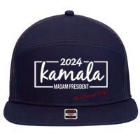 Kamala 2024 She Is Down And Dirty 7 Panel Mesh Trucker Snapback Hat