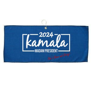 Kamala 2024 She Is Down And Dirty Large Microfiber Waffle Golf Towel