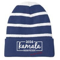 Kamala 2024 She Is Down And Dirty Striped Beanie with Solid Band