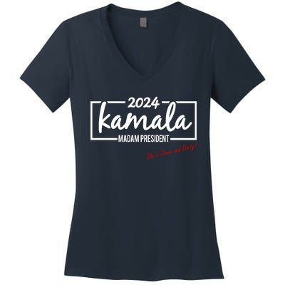 Kamala 2024 She Is Down And Dirty Women's V-Neck T-Shirt