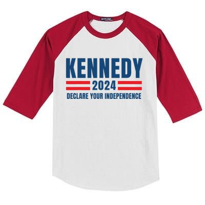 Kennedy 24 Us President Election 2024 Vintage American Flag Kids Colorblock Raglan Jersey