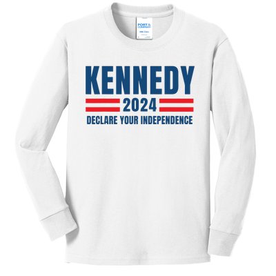 Kennedy 24 Us President Election 2024 Vintage American Flag Kids Long Sleeve Shirt