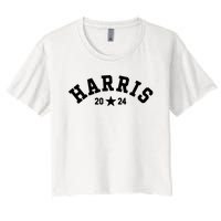 Kamala 2024 Vintage Curved Baseball Font Kamala Harris 2024 Women's Crop Top Tee