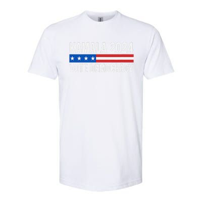 Kamala 2024 Vote Democracy Gift Softstyle CVC T-Shirt