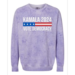 Kamala 2024 Vote Democracy Colorblast Crewneck Sweatshirt