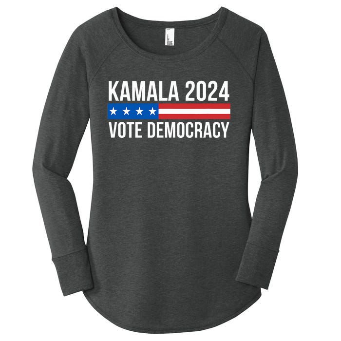 Kamala 2024 Vote Democracy Women's Perfect Tri Tunic Long Sleeve Shirt