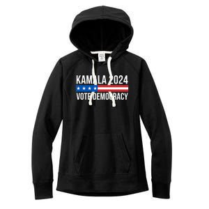 Kamala 2024 Vote Democracy Women's Fleece Hoodie