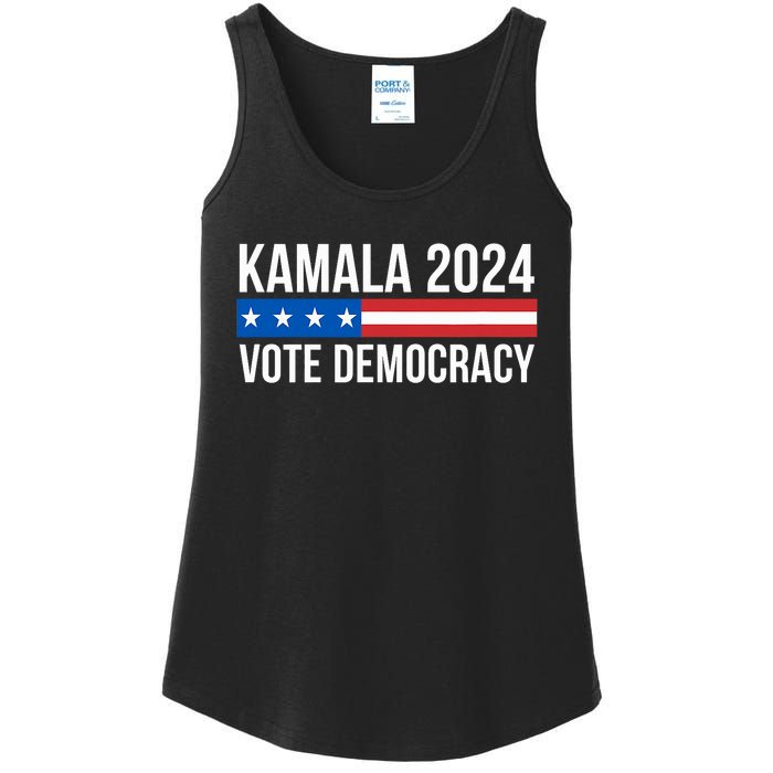 Kamala 2024 Vote Democracy Ladies Essential Tank