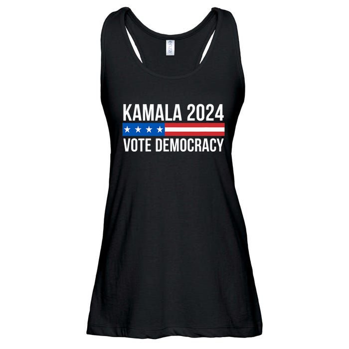 Kamala 2024 Vote Democracy Ladies Essential Flowy Tank