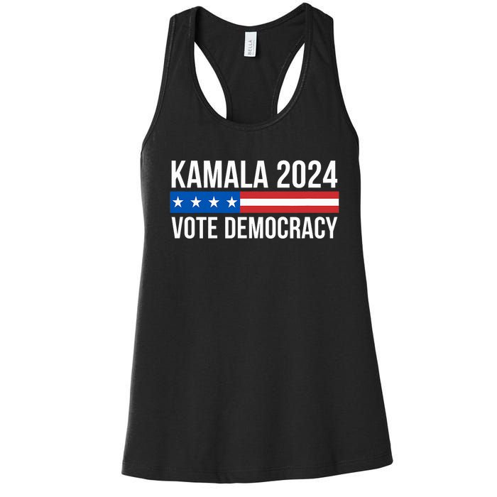 Kamala 2024 Vote Democracy Women's Racerback Tank