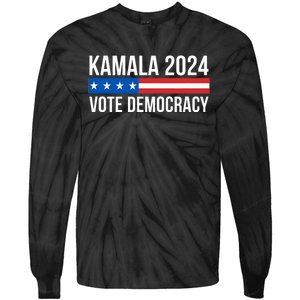 Kamala 2024 Vote Democracy Tie-Dye Long Sleeve Shirt