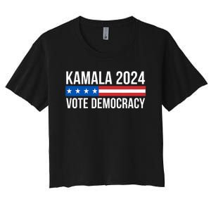 Kamala 2024 Vote Democracy Women's Crop Top Tee