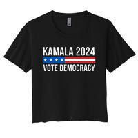 Kamala 2024 Vote Democracy Women's Crop Top Tee