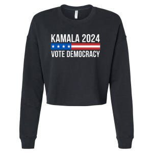 Kamala 2024 Vote Democracy Cropped Pullover Crew