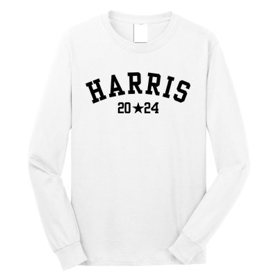 Kamala 2024 Vintage Curved Baseball Font Kamala Harris 2024 Long Sleeve Shirt