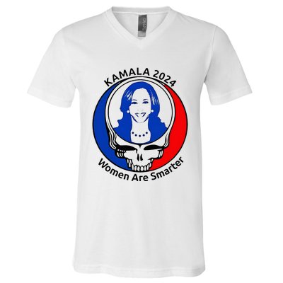 Kamala 2024 Women Are Smarter Parody – Feminine Power V-Neck T-Shirt