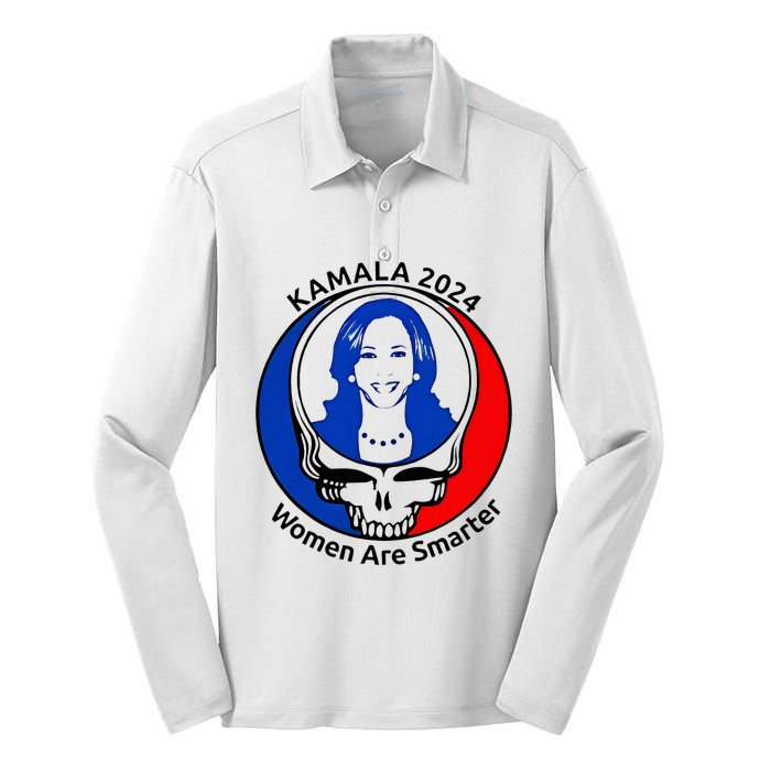 Kamala 2024 Women Are Smarter Parody – Feminine Power Silk Touch Performance Long Sleeve Polo