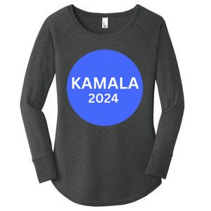 Kamala 2024 With Large Dot In Blue Women's Perfect Tri Tunic Long Sleeve Shirt