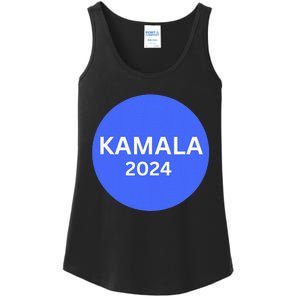 Kamala 2024 With Large Dot In Blue Ladies Essential Tank