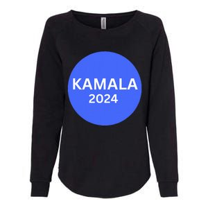 Kamala 2024 With Large Dot In Blue Womens California Wash Sweatshirt