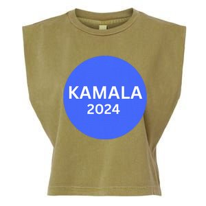 Kamala 2024 With Large Dot In Blue Garment-Dyed Women's Muscle Tee