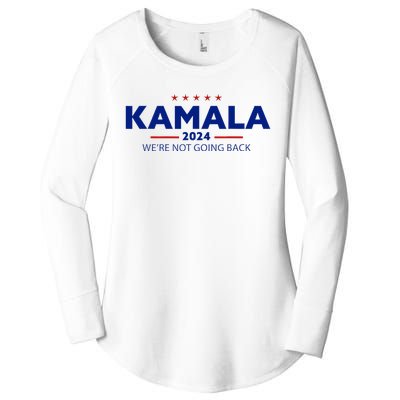 Kamala 2024 WeRe Not Going Back Slogan Vintage Distressed Women's Perfect Tri Tunic Long Sleeve Shirt