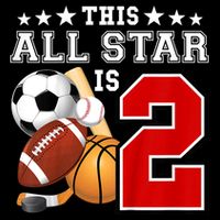 Kids 2 Year Old Sports Star Birthday Party All Sport 2nd Sweatshirt