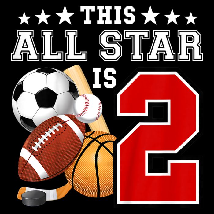Kids 2 Year Old Sports Star Birthday Party All Sport 2nd Sweatshirt