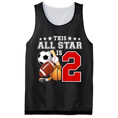 Kids 2 Year Old Sports Star Birthday Party All Sport 2nd Mesh Reversible Basketball Jersey Tank