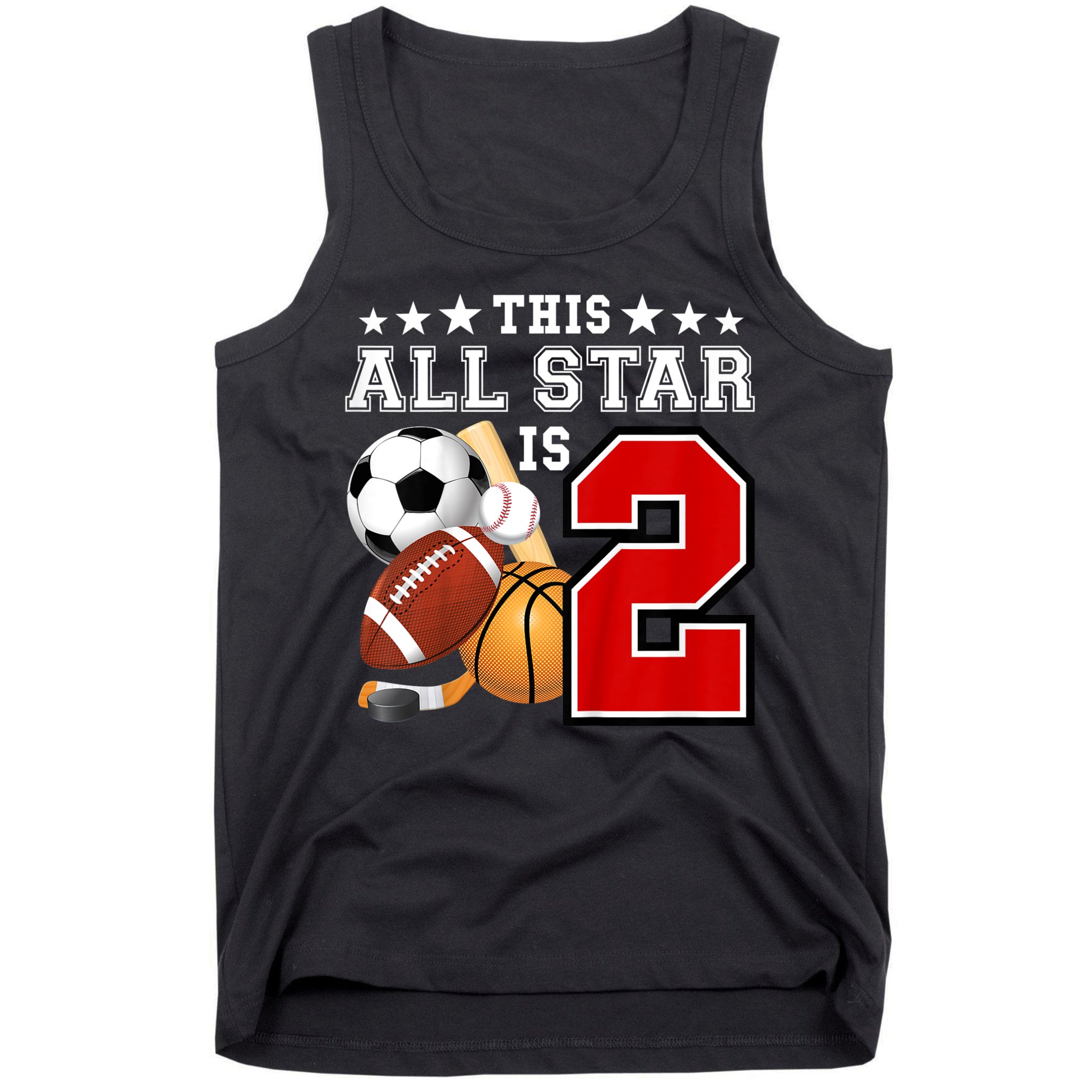 Kids 2 Year Old Sports Star Birthday Party All Sport 2nd Tank Top