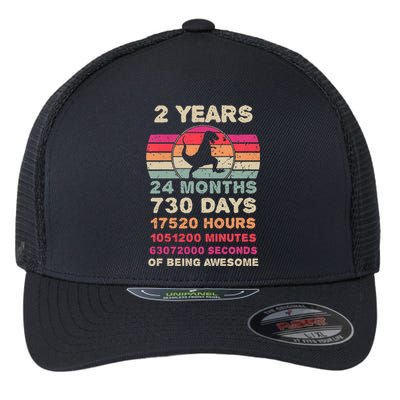 Kids 2 Year Old Dinosaur Second Birthday 2nd Birthday Boy Girl Flexfit Unipanel Trucker Cap