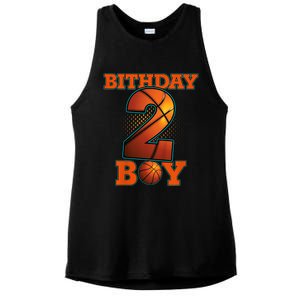 K.i.d.s 2 Years Old Basketball Boy 2nd Birthday Party Ladies PosiCharge Tri-Blend Wicking Tank