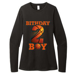 K.i.d.s 2 Years Old Basketball Boy 2nd Birthday Party Womens CVC Long Sleeve Shirt