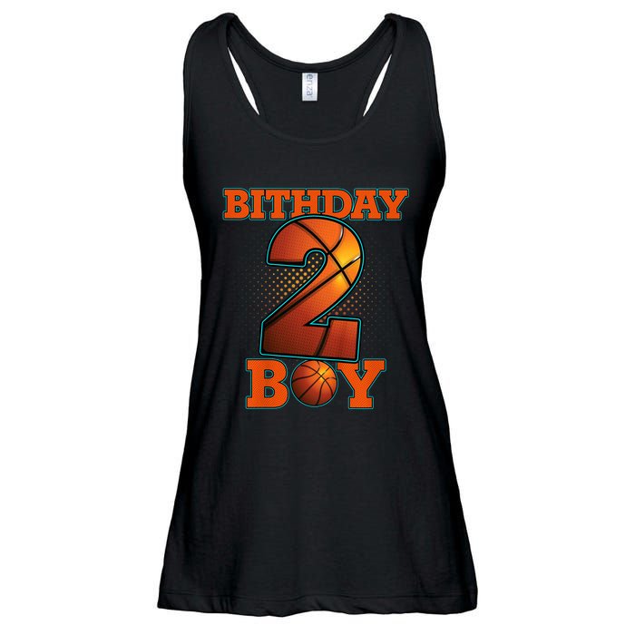 K.i.d.s 2 Years Old Basketball Boy 2nd Birthday Party Ladies Essential Flowy Tank