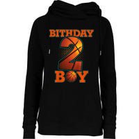 K.i.d.s 2 Years Old Basketball Boy 2nd Birthday Party Womens Funnel Neck Pullover Hood