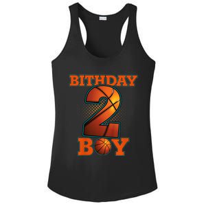 K.i.d.s 2 Years Old Basketball Boy 2nd Birthday Party Ladies PosiCharge Competitor Racerback Tank