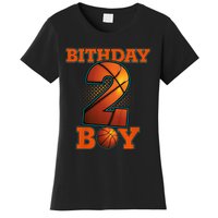 K.i.d.s 2 Years Old Basketball Boy 2nd Birthday Party Women's T-Shirt