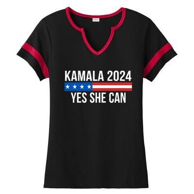 Kamala 2024 Yes She Can Kamala 2024 Yes She Can Ladies Halftime Notch Neck Tee