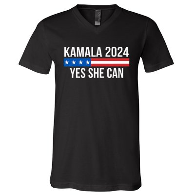 Kamala 2024 Yes She Can V-Neck T-Shirt