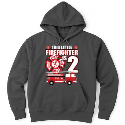 Kids 2 Year Old Firefighter Birthday Party Fire Truck 2nd Gift Hoodie